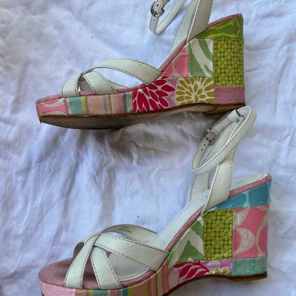 Coach Patchwork wedge Sandal size 7.5m - Picture 6 of 8